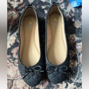 Easy Spirit Black Studded Quilted Women's Flats 7.5